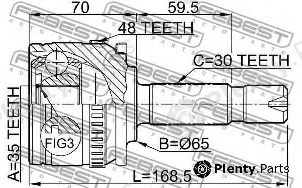  FEBEST part 1410ISTA48 Joint, drive shaft