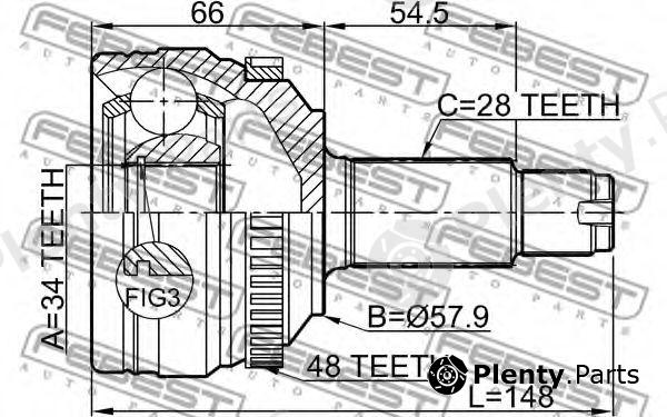  FEBEST part 1410-NAA48 (1410NAA48) Joint, drive shaft
