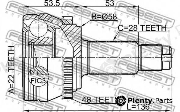  FEBEST part 1410-NACTRA48 (1410NACTRA48) Joint, drive shaft