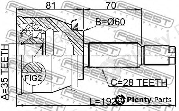  FEBEST part 1410-REXI (1410REXI) Joint, drive shaft