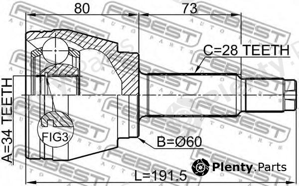  FEBEST part 1410-REXII (1410REXII) Joint, drive shaft