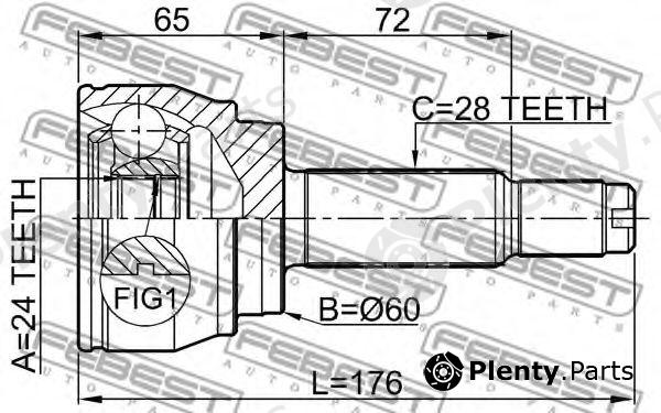  FEBEST part 1410-REXIIAWD (1410REXIIAWD) Joint, drive shaft