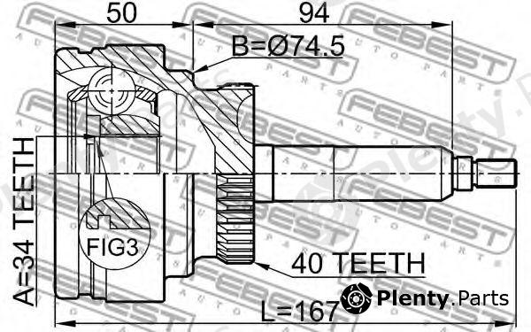  FEBEST part 1410-REXIIPTA40 (1410REXIIPTA40) Joint, drive shaft