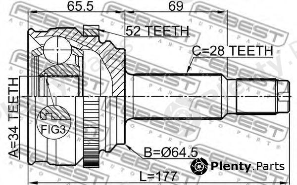 FEBEST part 1410-RODA52 (1410RODA52) Joint, drive shaft