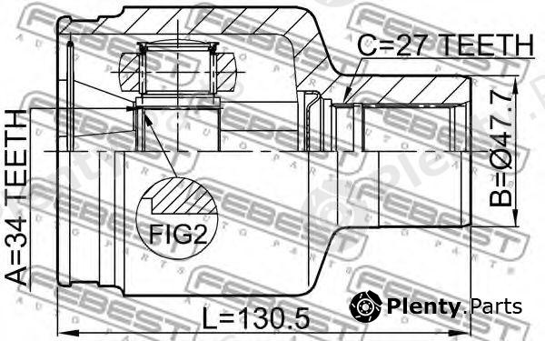  FEBEST part 1411-REXIIPT (1411REXIIPT) Joint, drive shaft