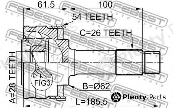  FEBEST part 1610460A54 Joint, drive shaft