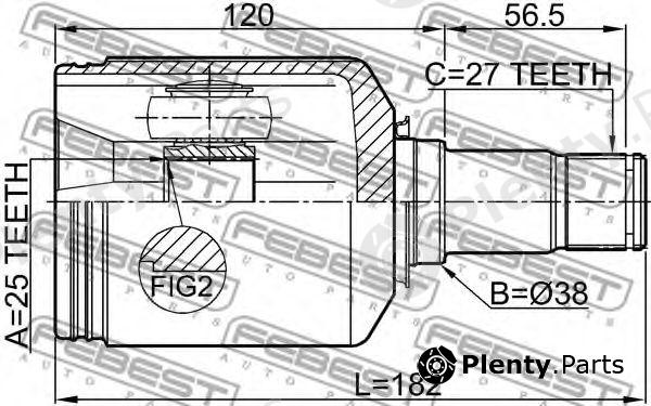  FEBEST part 1611-169CVTLH (1611169CVTLH) Joint, drive shaft