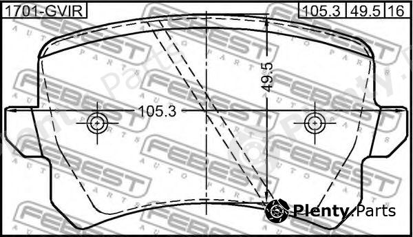  FEBEST part 1701-GVIR (1701GVIR) Brake Pad Set, disc brake