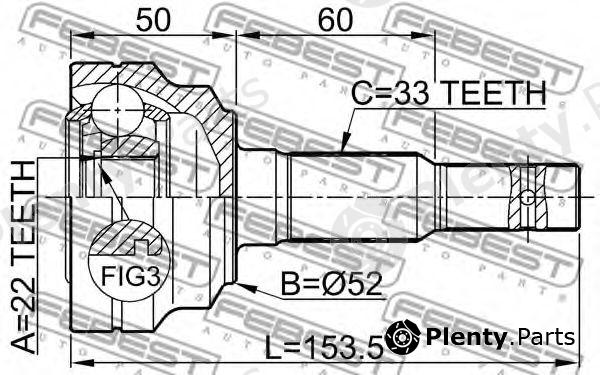  FEBEST part 1810002 Joint, drive shaft