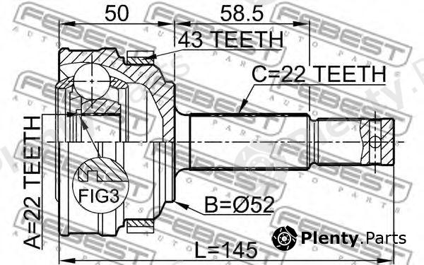 FEBEST part 1810014A43 Joint, drive shaft