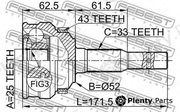  FEBEST part 1810015A43 Joint, drive shaft