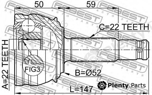 FEBEST part 18101007 Joint, drive shaft