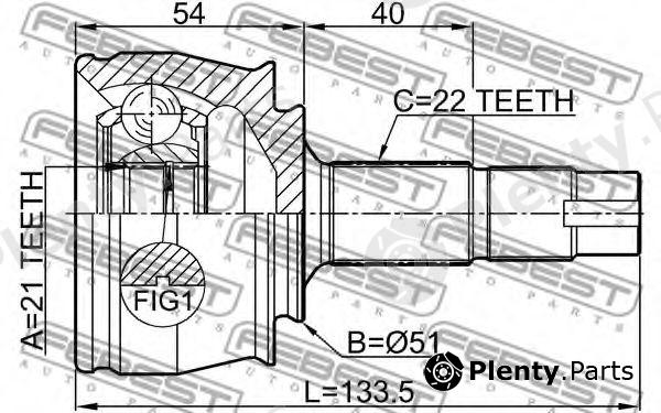  FEBEST part 1810-Z12 (1810Z12) Joint, drive shaft