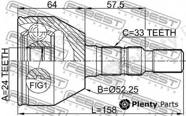  FEBEST part 1810-Z18 (1810Z18) Joint, drive shaft