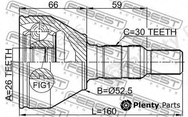  FEBEST part 1810-Z19 (1810Z19) Joint, drive shaft