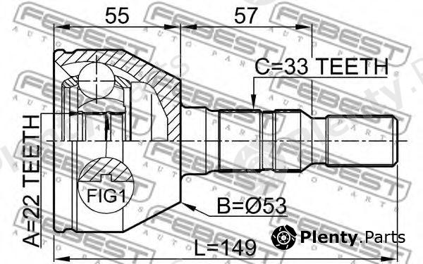  FEBEST part 1810ZAF Joint, drive shaft