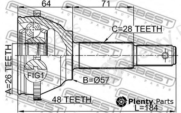  FEBEST part 2110-FYA48 (2110FYA48) Joint, drive shaft