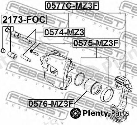  FEBEST part 2173-FOC (2173FOC) Bellow, brake caliper guide