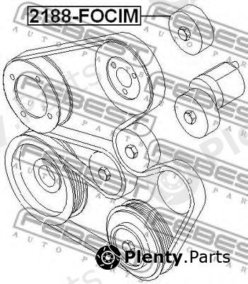  FEBEST part 2188-FOCIM (2188FOCIM) Deflection/Guide Pulley, v-ribbed belt