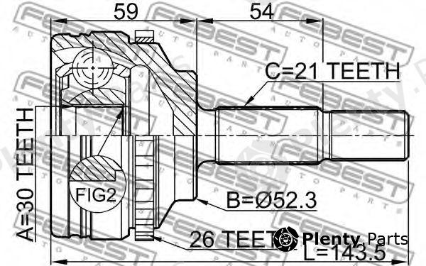  FEBEST part 2410-LOGA26 (2410LOGA26) Joint, drive shaft