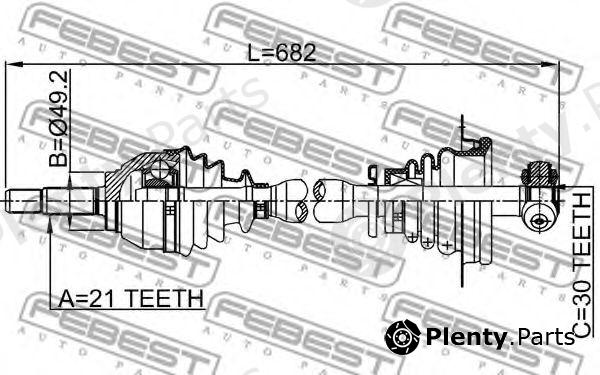  FEBEST part 2414-LOGLH (2414LOGLH) Drive Shaft