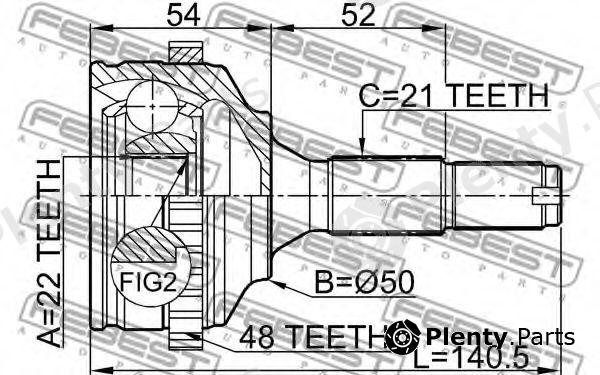  FEBEST part 2510-206A48 (2510206A48) Joint, drive shaft