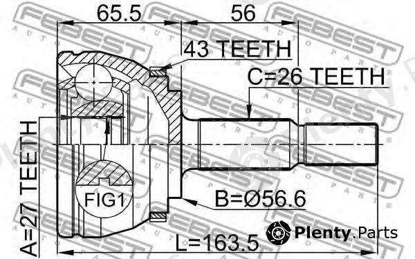  FEBEST part 2710S40A43 Joint, drive shaft