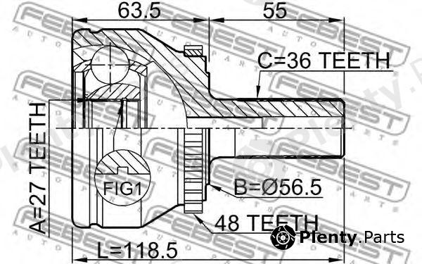  FEBEST part 2710XC90 Joint, drive shaft
