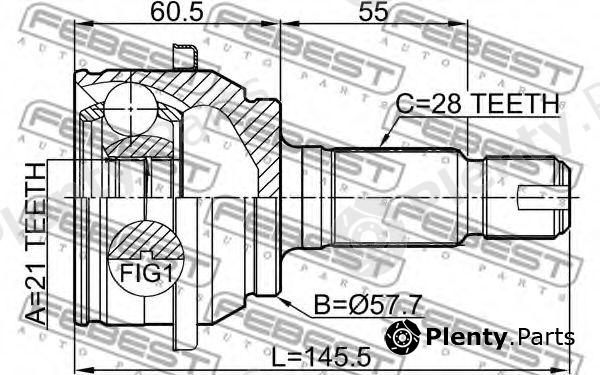  FEBEST part 2910FLIR Joint, drive shaft