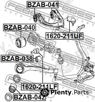  FEBEST part BZAB-042 (BZAB042) Control Arm-/Trailing Arm Bush