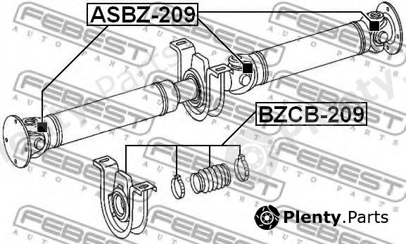  FEBEST part BZCB-209 (BZCB209) Bearing, propshaft centre bearing