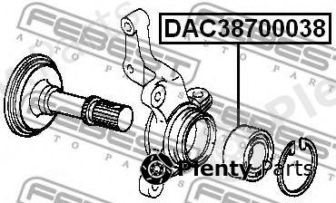  FEBEST part DAC38700038 Wheel Bearing