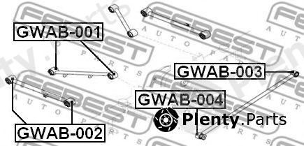  FEBEST part GWAB-003 (GWAB003) Control Arm-/Trailing Arm Bush