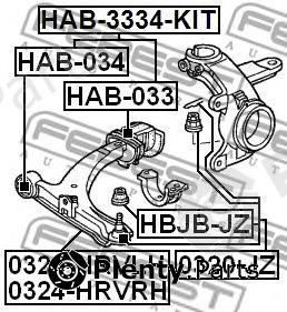  FEBEST part HAB-034 (HAB034) Control Arm-/Trailing Arm Bush