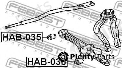  FEBEST part HAB-036 (HAB036) Control Arm-/Trailing Arm Bush
