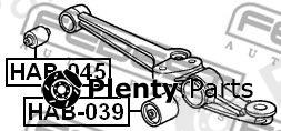  FEBEST part HAB045 Control Arm-/Trailing Arm Bush