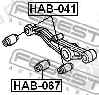  FEBEST part HAB067 Control Arm-/Trailing Arm Bush