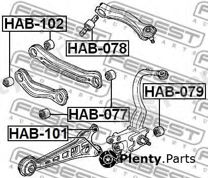  FEBEST part HAB-077 (HAB077) Control Arm-/Trailing Arm Bush
