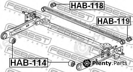  FEBEST part HAB-114 (HAB114) Mounting, axle beam