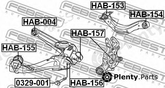  FEBEST part HAB155 Control Arm-/Trailing Arm Bush