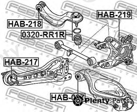  FEBEST part HAB-217 (HAB217) Control Arm-/Trailing Arm Bush