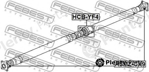  FEBEST part HCB-YF4 (HCBYF4) Bearing, propshaft centre bearing