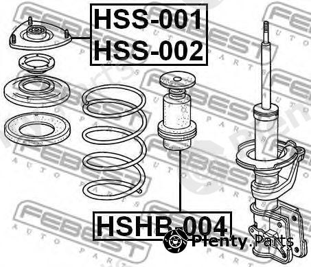  FEBEST part HSS001 Mounting, shock absorbers