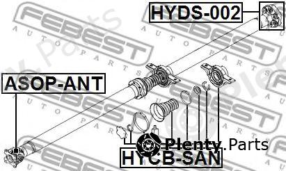  FEBEST part HYCB-SAN (HYCBSAN) Bearing, propshaft centre bearing