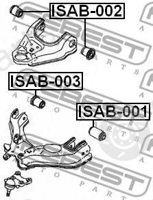  FEBEST part ISAB-001 (ISAB001) Control Arm-/Trailing Arm Bush