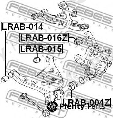  FEBEST part LRAB-014 (LRAB014) Control Arm-/Trailing Arm Bush