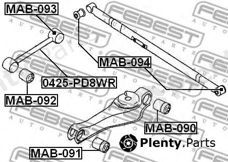  FEBEST part MAB092 Control Arm-/Trailing Arm Bush