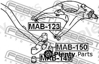  FEBEST part MAB-150 (MAB150) Mounting, axle beam