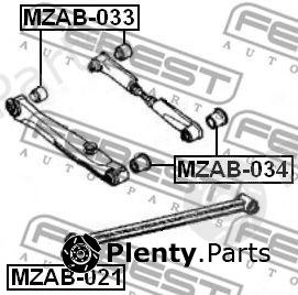  FEBEST part MZAB-033 (MZAB033) Control Arm-/Trailing Arm Bush