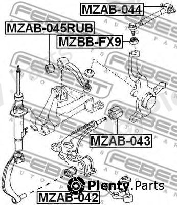  FEBEST part MZAB-045RUB (MZAB045RUB) Control Arm-/Trailing Arm Bush